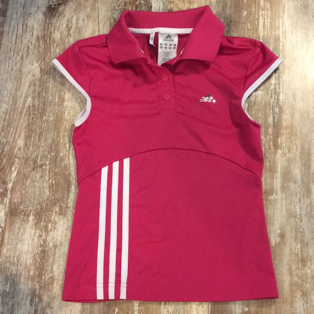 Adidas clima cool pink polo